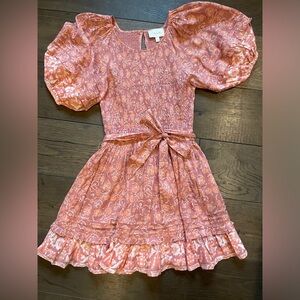 Cleobella Dress Size medium smocked bodice, waist tie belt